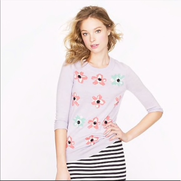 J. Crew Sweaters - Donated | LAST CHANCE | J. Crew Flower Merino Wool 3/4 Sleeve sweater